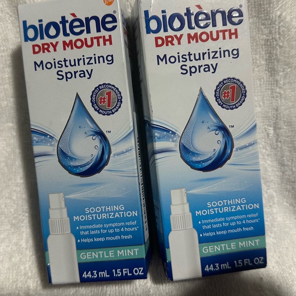 2 Pack Biotene Dry Mouth & Fresh Breath Moisturizing Spray, Gentle Mint, 1.5 Oz